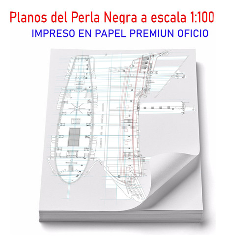 Plano Barcos Perla Negra 1:100 Impreso En Papel