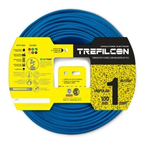 Cable Unipolar 1 Mm Normalizado X 100 Mts Colores Trefilcon