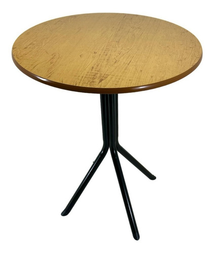 Kit 3 Mesa Bistrô 76cm Redonda Tampo Canela 60cm Bar Padaria Cor Marrom
