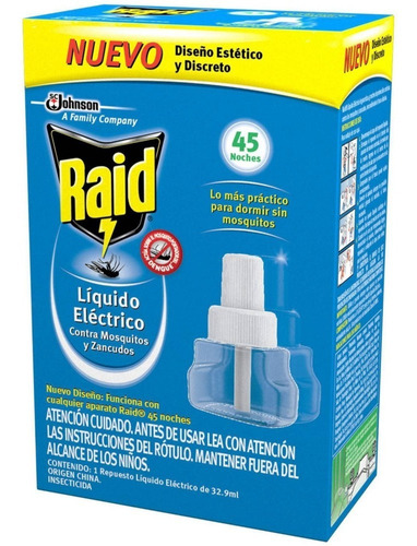 Repuesto Raid 45 Noches Difusor Mata Mosquitos Y Zancudos