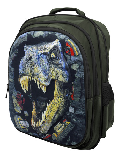 Mochila Infantil Jardín Colonia Paseos Niños Niñas Livianas Diseño De La Tela Dinosaurio T-rex Relieve 3d