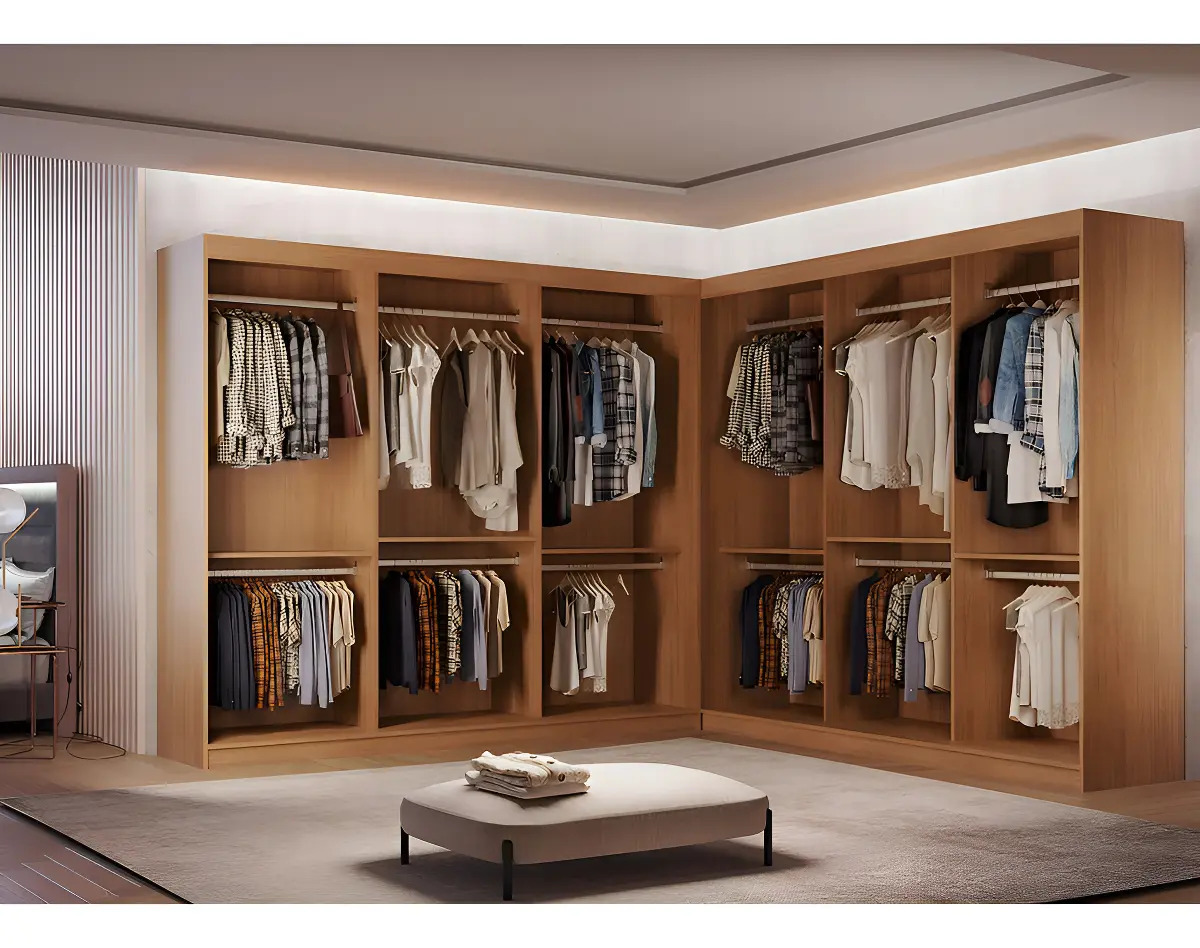 Lumièrecloset♡ Guarda Roupa Closet Light Premium Moderna Cor Imbuia