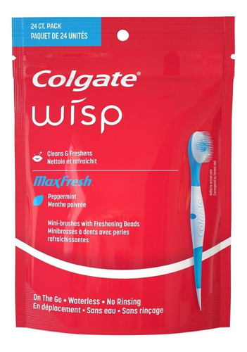 Cepillo De Dientes Colgate Wisp Descartável Max Fresh Wisp Medio X 24 Unidades