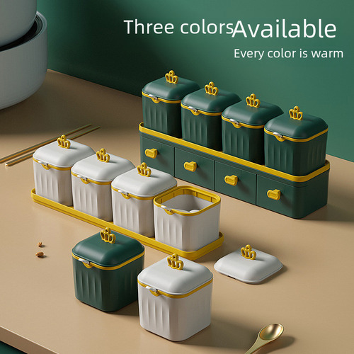 Set Combinado Azul Pavo Real, Cajón Para Especias De Cocina