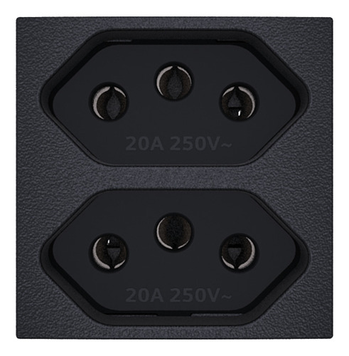 Módulo Tomada 2p+t Duplex 20a 250v Carbono Revitá - Soprano Cor Preto
