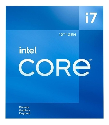 Processador gamer Intel Core i7-12700F BX8071512700F  de 12 núcleos e  4.9GHz de frequência