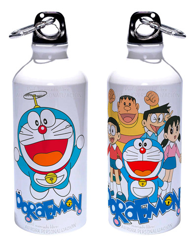 Caramañola Doraemon Gato Termo Botella Aluminio Botilito