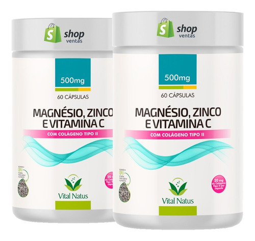 Colageno Tipo 2 + Magnesio + Zinco + Vitamina C - 120 Caps