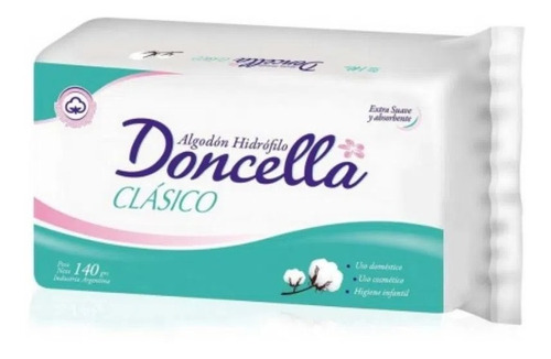 Doncella Algodón Hidrofilo Clasico 140 Grs Pack 6 Unidades 