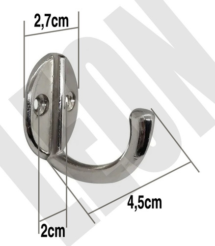 Gancho Percha Simple 5 Unidades Perchero Metalico