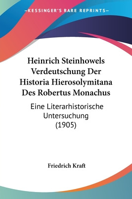 Libro Heinrich Steinhowels Verdeutschung Der Historia Hie...