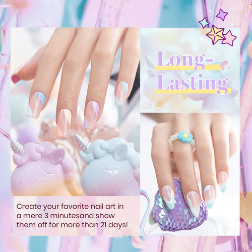 Juego De 6 Esmaltes Uñas De Gel En Tonos Pastel Lampara Uv