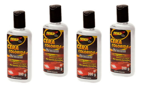 4 Ceras Automotiva Color Premium Carnaúba Lubsil Colorida