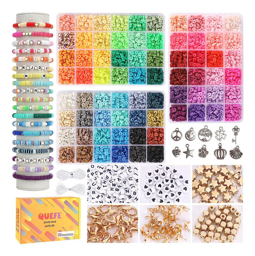 9000 Cuentas De Arcilla De 72 Colores For Hacer Pulseras,