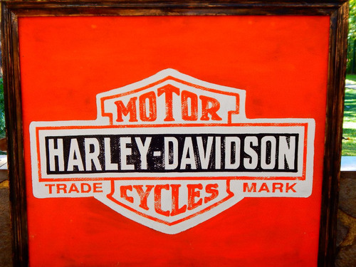 Cartel Harley Davidson Grande Pintado A Mano Envejecido