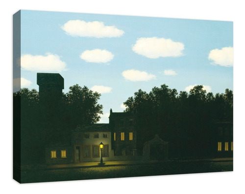 Cuadro Decorativo Canvas Coleccion René Magritte 60x45 Color El Imperio De La Luz Armazón Natural