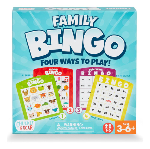 Chuckle & Roar Bingo Familiar Juego Nocturno Básico Para Y