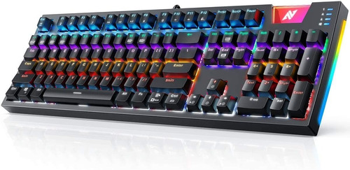 Teclado Mecánico Rgb Switches Azules K660 Abkoconre Color del teclado Negro