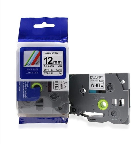 Tz2-231 Cinta Compatible Brother P-touch Tze-231 12mm Letras