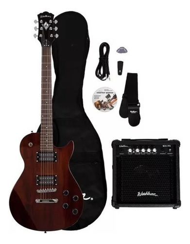 Combo Washburn Win14 Wapack Guitarra Electrica Walnut Idol 