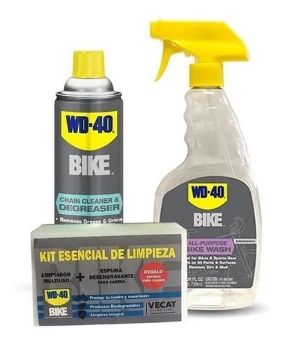 Kit Limpieza Wd40 Bike - Bike Wash + Desengrasante + Esponja