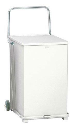 Contenedor Cuadrado Rubbermaid Con Ruedas Y Pedal 40 Galones Color Blanco