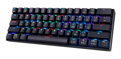 Imagen 2 de 2 de Teclado gamer Gadnic ZT900 QWERTY Outemu Blue español España color negro con luz RGB