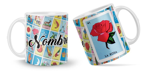 Taza Lotería Mexicana Con Nombre Personalizado Varios Diseño