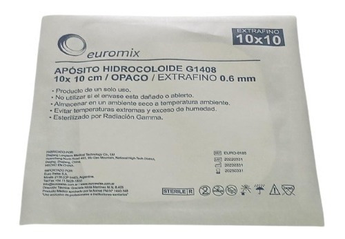 Aposito Hidrocoloide Extrafino Opaco 10x10 Cm Euromix