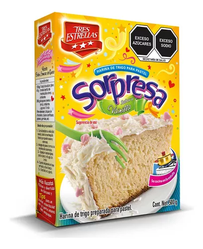 Harina Para Pastel Sorpresa Vainilla 3 Estrellas 500gr