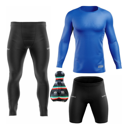 Kit Camisa Calça Bermuda Ciclismo Bike Acolchoadas Masculino