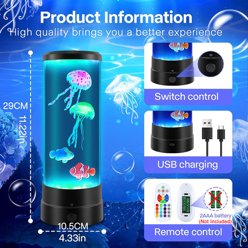 Lámpara Led Con Forma De Medusa Y Luz Nocturna Con Control R