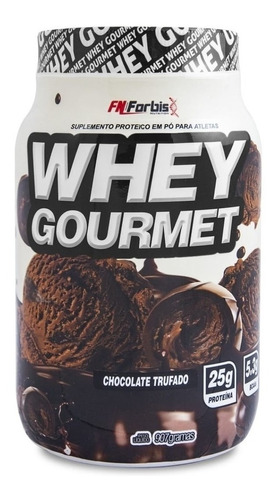 Suplemento em pó FN Forbis  Whey Gourmet proteínas Whey Gourmet sabor  chocolate trufado em pote de 907g