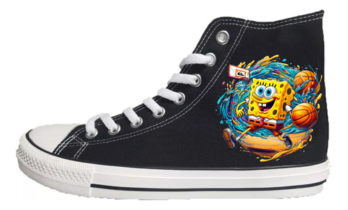 Zapatillas Caña Bob Esponja #2 Regalo Navidad Cumpleaños