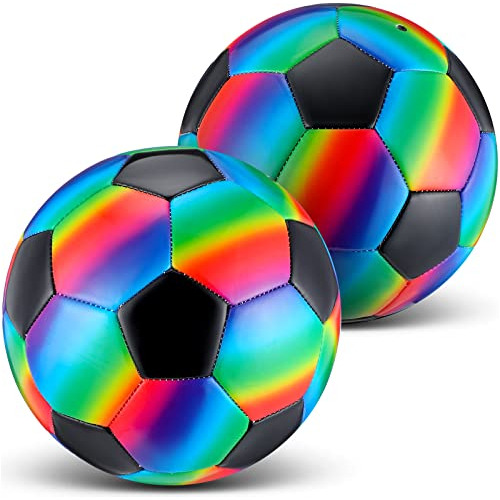 Retisee 2 Pcs Rainbow Soccer Ball Operación Navidad Tamaño O