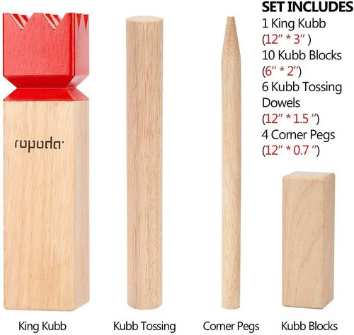 Imagen 6 de 6 de Ropoda Kubb Juego Premium Juego Para Patio / Exterior / C