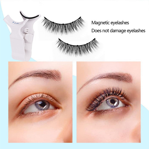 2 Pares De Cílios, Cílios Magnéticos Reutilizáveis Com Aplic