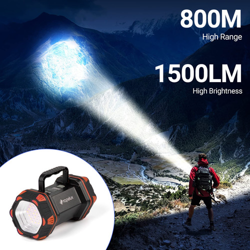 Linterna Led De Camping Recargable, Luces De Camping De 1500