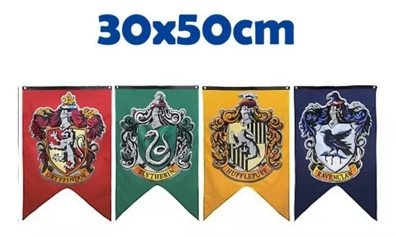 Juego De Cuatro Banderas Decorativas Harry Potter College