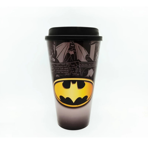 Vaso Con Tapa Batman 500cc Licencia Oficial Dc Comics