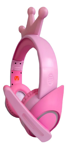 Audifonos Gamer Bluetooth Luz Led Corona Bej-104 Color Rosa