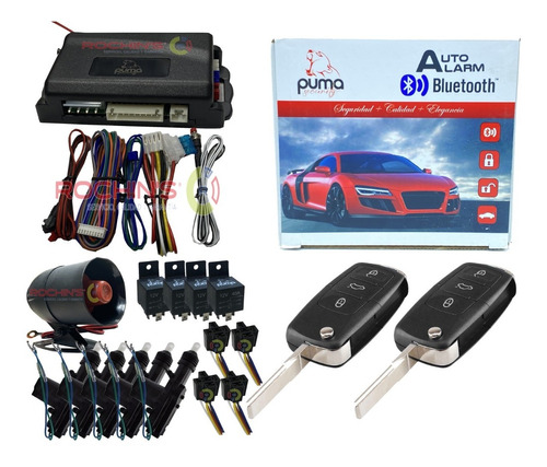 Kit Alarma Tipo Volkswagen Bluetooth + 5 Seguros Electricos