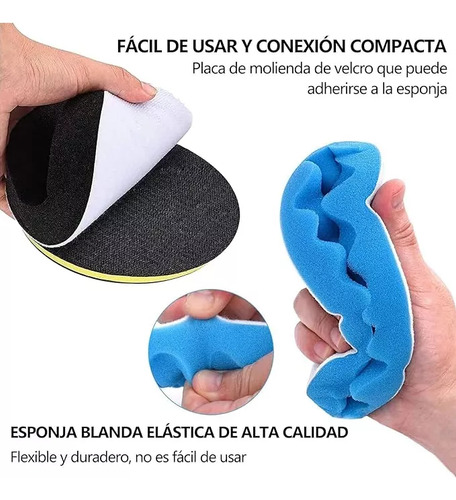 Kit Pulido De Esponjas 9 Piezas Borla De 7 Puadas