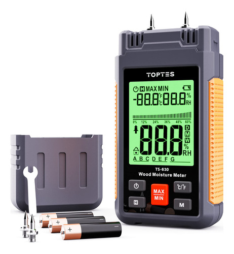 Moisture Meter Topte Digital Ts-630 Handheld With 2.25-inch