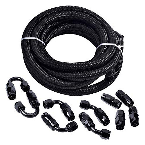 4an Fuel Line Hose Fitting Kit Braided Nylon Cpe 16ft B...