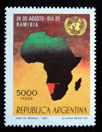 Argentina, Sello Gj 2052 Día De Namibia 1982 Mint L5234