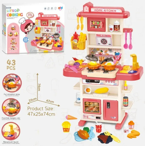 Cocina de juguete Kazome Cf02 color rosa