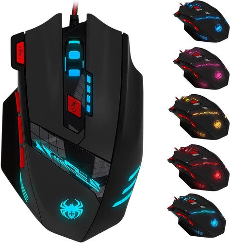 Mouse De Alta Precision Zelotes T90 Para Juegos Cable Usb