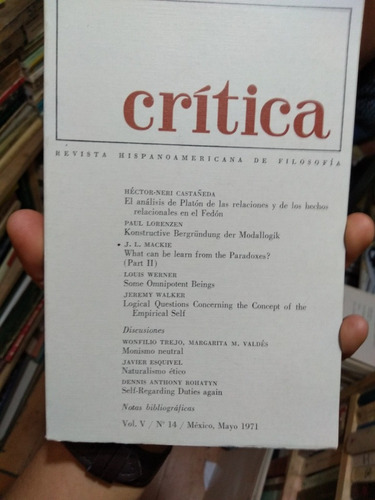 Critica Revista Vol V No 14 Año 1971 