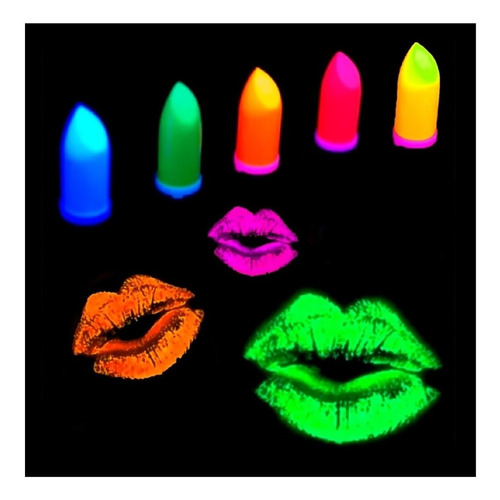 Cotillon Maquillaje Labiales Fluo Fiestas Neon X 8 Unidades